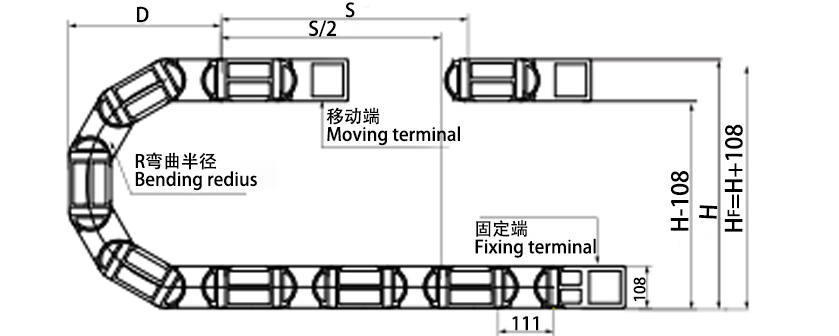 80系列强力型拖链参数图