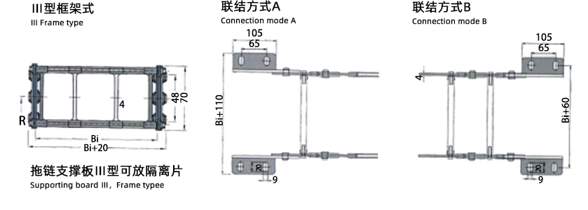 TL95型钢铝拖链框架式图